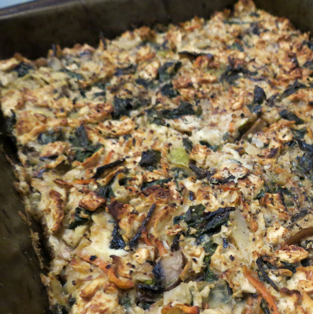 Matzo Kugel With Spinach And Goat